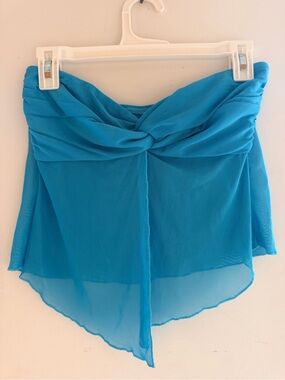 Princess Polly Matching Set Blue Strapless Top Maxi Skirt Size 4